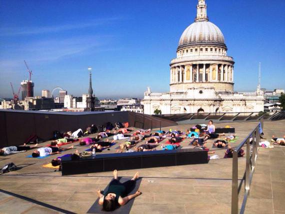 Blue Cow Yoga on the rooftop with Aoife Kane