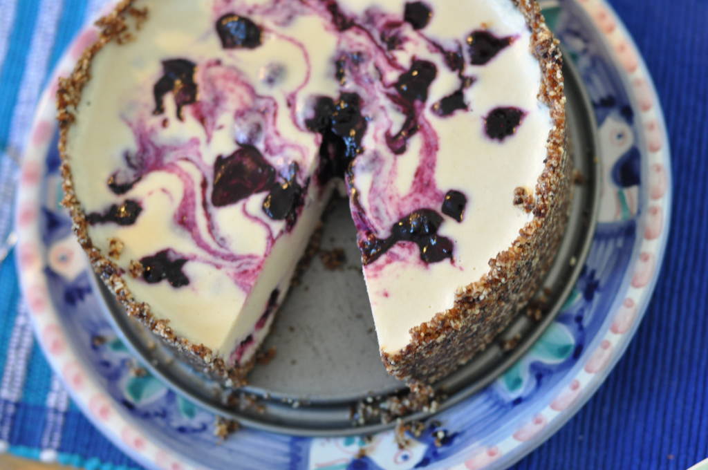 no bake vegan blueberry cheesecake