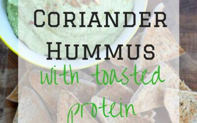 Avocado & Coriander Hummus with Toasted Protein Chips