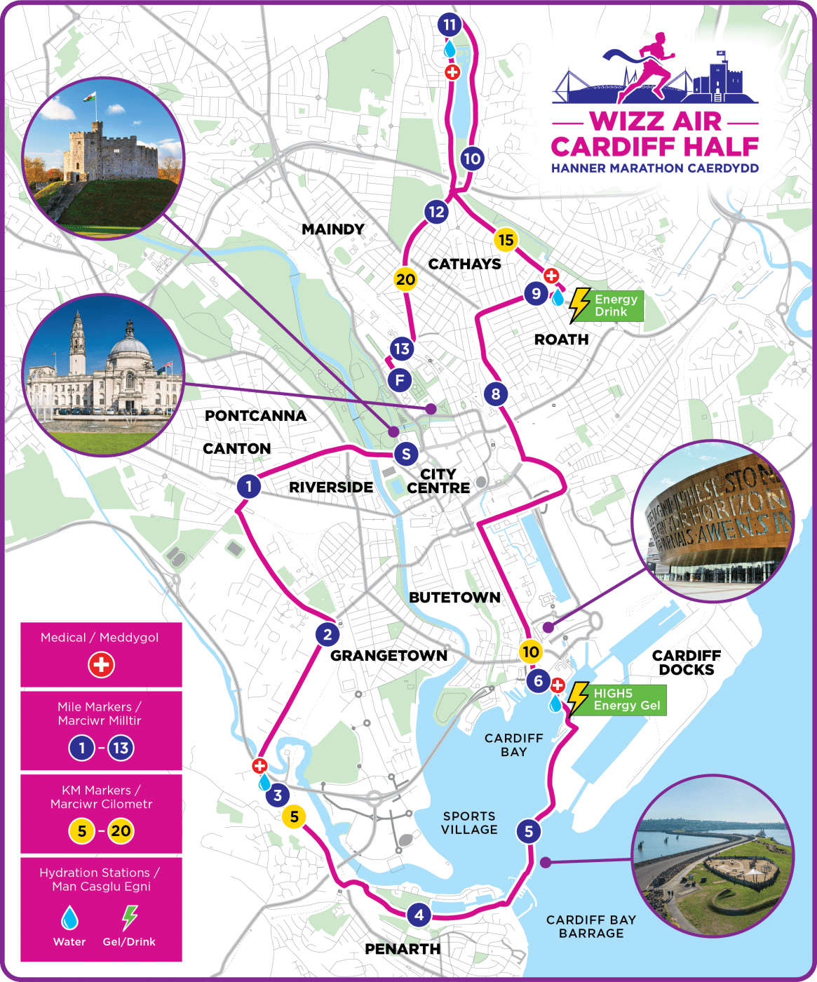 Cardiff Half Marathon race route
